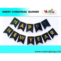 Banner giấy ép kim Happy New Year mẫu 2
