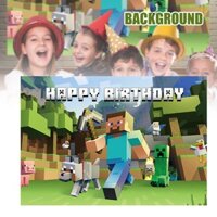 Banner Trang Trí Tiệc Sinh Nhật Chủ Đề minecraft Bằng Vải