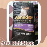 Bao 20kg - Thức ăn cho Chó Con Ganador Puppy  vị Sữa & DHA 50 gói 400g
