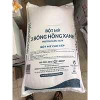 Bao 25kg bột mì 3 bông ( Hoa ) hồng xanh 10-11.5% protein