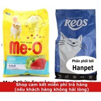 Bao 7kg Me-o KEOS Thức ăn viên cho mèo lớn gồm 3 vị Cá ngừ Cá Thu và Hải sản đồ ăn dành cho mèo trên 1 năm tuổi