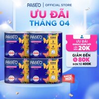 [BAO BÌ MỚI] Combo 4 lốc giấy vệ sinh PASEO 3 lớp mềm mịn cao cấp 4 cuộn/lốc
