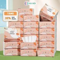 (BAO BÌ MỚI) Giấy ăn rút Top Gia Sắc Hạ thùng 36 gói, khăn giấy rút cao cấp 4 lớp dập vân 4D dày dặn