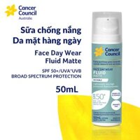 Bao Bì Mới Sữa chống nắng mỏng nhẹ Cancer Council Face Day Wear Fluid Matte SPF50PA 50ml