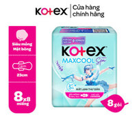 [Bao Bì Thay Đổi Theo Từng Đợt Nhập Hàng] [SSSS] Combo 8 gói băng vệ sinh Kotex Maxcool French Spa siêu mỏng cánh 23cm