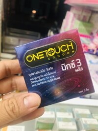 Bao cao su 3 trong 1 Thái Lan - ONETOUCH MIXX 3 PLUS Gân, Hạt nổi, Kéo dài thời gian - Hộp 3 cái