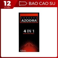 Bao cao su Azodra 4 in 1 - Kéo dài thời gian - Hộp 12 cái - 1 hộp