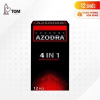 Bao cao su Azodra 4 in 1 - Kéo dài thời gian - Hộp 12 cái - 1 hộp