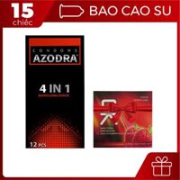 Bao Cao Su Azodra Gân Gai 15 chiếc  Tặng bao cao su Ok dâu hộp nhỏ