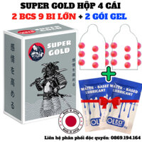 Bao cao su bi, uy tín của NHẬT với 9 bi lớn nhiều bôi trơn SUPER GOLD 4 S tăng kích thước dương vật, chống xuất tinh sớm-SRM