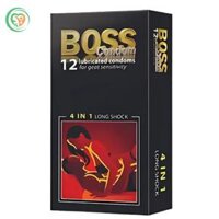 Bao cao su Boss 4in1 Long Shock kéo dài thời gian chính hãng (Hộp 12 cái)