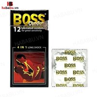 Bao cao su Boss 4in1 Long Shock hộp 12 kéo dài thời gian chính hãng