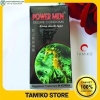 Bao Cao Su Cá Ngựa POWERMEN LONG SHOCK – Gân Gai Kéo Dài Thời Gian Quan Hệ- Chính Hãng Hàn Quốc- Hộp 12 Cái