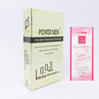 Bao Cao Su Cao Cấp Chống Xuất Tinh Sớm Power Men 0.03 Invisible Hộp 12 chiếc - Siêu Mỏng chỉ 0.03mm - Tặng Gel Gói Jex - Che Tên Sản Phẩm