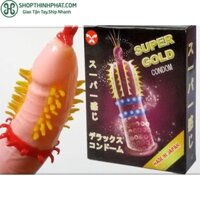 Bao cao su có gai 1 hộp 2 chiếc – Super Gold Condom
