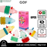 Bao cao su đôn gân gai vòng bi lớn Extra Sensitive kéo dài Hộp 6 cái 6 kiểu– GoF