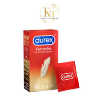 Bao cao su Durex Fetherlite 💥 CHÍNH HÃNG 💥 Bao cao su siêu mỏng, size 52.5mm, 12 bao/hộp