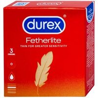 Bao cao su Durex Fetherlite 52mm siêu mỏng , độ bảo vệ cao (3 cái)