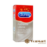 Bao cao su Durex Fetherlite Ultima Hộp 12, siêu mỏng cảm giác thật, co dãn, ôm sát, kích thích