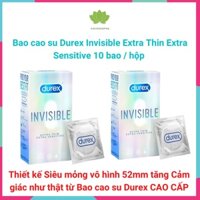 Bao cao su Durex Invisible Extra Thin Extra Sensitive 10 bao/hộp,Thiết kế Siêu mỏng vô hình 52mm tăng Cảm giác như thật