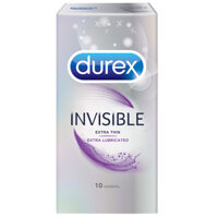 Bao cao su Durex Invisible Extra Thin Extra Lubricated 1 Hộp 10 Bao