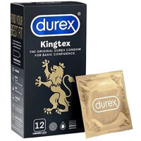 Bao cao su Durex Kingtex ôm sát, bôi trơn, size 49mm, hộp 12 bao