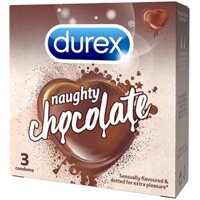 Bao cao su Durex Naughty Chocolate có gai giúp tăng thêm cảm xúc (3 cái)