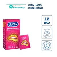 Bao cao su Durex Pleasuremax gân gai, size 56mm, 12 bao/hộp ( che tên khi giao)