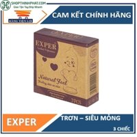 Bao cao su Exper Trơn Siêu mỏng 0.039mm Natural Feel – 3 chiếc