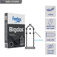 Bao cao su Feelex Bigdot gân gai bi lớn 3, 6 Bi nhiều gel bôi trơn, Hộp 1 bcs - Bigdot 6 bi