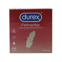 Bao cao su Fetherlite Durex phòng tránh thai, các bệnh lây qua đường tình dục – Hộp 3 cái