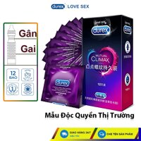 Bao cao su gai Durex Mutual Climax, Oleo Shock 12 bao. Bao cao su gân gai nhỏ kéo dài thời gian, bao nonlatex chính hãng