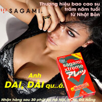 Bao Cao Su Gai Kéo Dài Thời Gian Của Nhật Bản Sagami Xtreme Feel Long Hộp 10 Chiếc Không Mùi Cao Su  - Tặng 1 Chiếc BCS Power Men - Che Tên Sản Phẩm