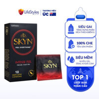 Bao Cao Su Gai Non-latex Siêu Mềm Siêu Mỏng SKYN Intense Feeling Không Mùi Cao Su Nhiều Gel Tăng Khoái Cảm - Hộp 10 bao - Hộp 10 bao