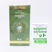 Bao Cao Su Gân Gai Okamoto Harmony Hộp 10 Chiếc - Tặng Kèm Bcs gai Sagami Nhật Bản Hộp 3 Chiếc - Không Mùi  - Che Tên Sản Phẩm