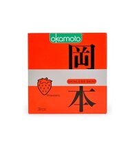 Bao Cao Su Hương Dâu - Có Gel Bôi Trơn - Nhật Bản - okamoto Strawberry - Chính Hãng - Hộp 3 Chiếc
