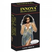 Bao cao su Innova đen Long Shock - Hộp 12 cái