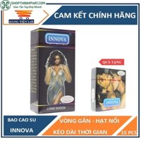 Bao cao su Innova đen – Vòng gân Hạt nổi Kéo dài thời gian 12 chiếc – tặng hộp nhỏ 3 chiếc