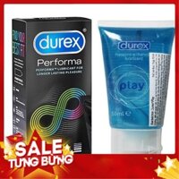 Bao cao su Kéo Dài Thời Gian quan hệ Durex Performa, size 52mm,12 bao - TẶNG 1 Gel Durex Play 50ml  | Gel bôi trơn