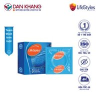 Bao Cao Su LifeStyles Classic Thiết Kế Mỏng, Ôm sát vừa vặn, Nhiều Gel Bôi Trơn - Hộp 3 bao