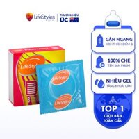 Bao cao su LifeStyles Fantasy Gân Ngang, Nhiều Gel Bôi Trơn tăng Khoái Cảm - Hộp 3 bao