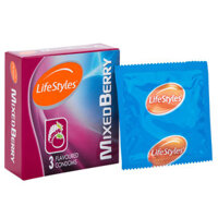 Bao cao su LifeStyles Mixed Berry thiết kế đặc biệt kết hợp mùi và hương vị dâu