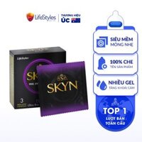 Bao Cao Su LifeStyles SKYN ELITE Non-latex Siêu Mỏng, Siêu Mềm, Nhiều Gel Bôi Trơn, Không Mùi Cao Su - Hộp 3 bao - Skyn Elite - Hộp 3 bao