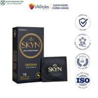 Bao cao su LifeStyles SKYN Original Non-latex cao cấp không mùi cao su không gây dị ứng 10 bao