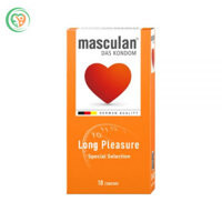 Bao cao su Masculan Long Pleasure kéo dài thời gian quan hệ (Hộp 10 cái)