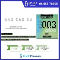 Bao Cao Su Okamoto 003 Aloe Tinh Chất Lô Hội Hộp 3 Cái