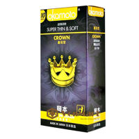 Bao cao su Okamoto Crown (10 cái), siêu mỏng chỉ 0.04mm mềm mịn cực êm ái tăng kích thích cho Nam Nữ