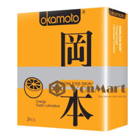 Bao cao su Okamoto Orange, có độ mỏng 0,05mm với hương thơm tự nhiên cam, kích thích quan hệ