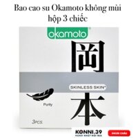 Bao cao su Okamoto Skinless Skin Purity không mùi tinh khiết hộp 3 chiếc