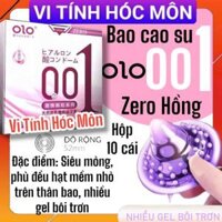 Bao cao su OLO 0.01 Zero Hồng - Siêu mỏng, có hạt, nhiều gel bôi trơn hộp 10 cái